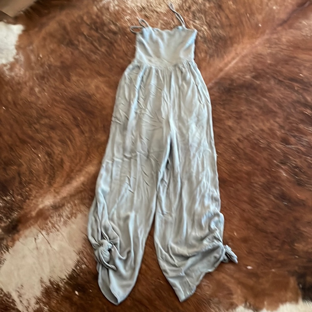 Wishlist Apparel- sage green spaghetti strap pantsuit - size M